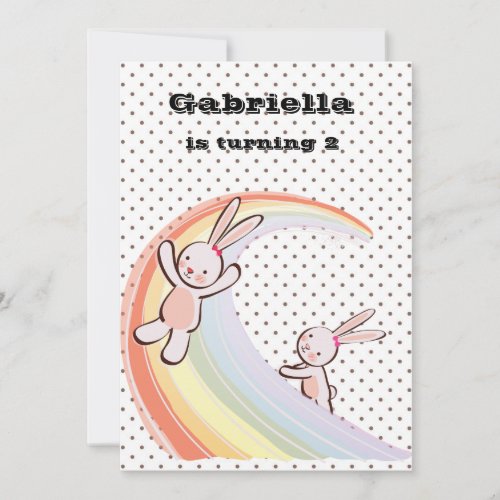 Rainbow Bunnies Invitation