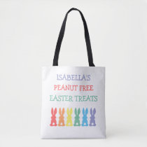 Rainbow Bunny Food Allergy Alert Customized Tote Bag