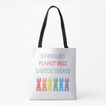 Rainbow Bunny Food Allergy Alert Customized Tote Bag