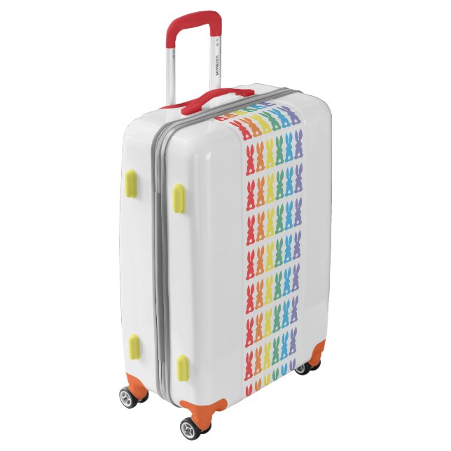 Rainbow Bunny Rabbits Bunny Tail Silhouette Luggage (Rotated Left)
