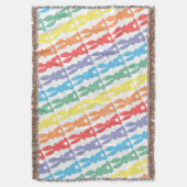 Rainbow Bunny Rabbits Bunny Tail Silhouette Throw Blanket (Front Vertical)