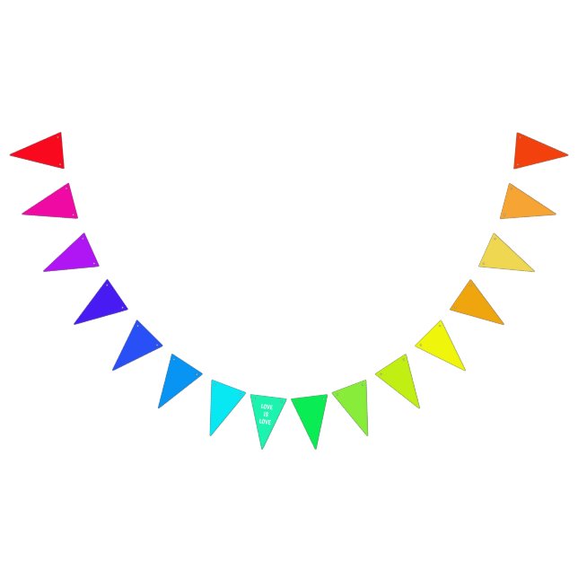 Rainbow Bunting | You Customize Text | LOVE Flags (All)