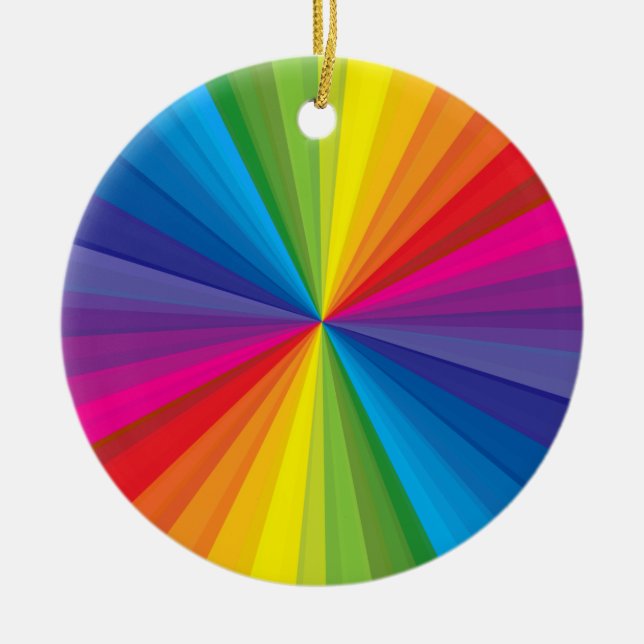 Rainbow Burst Ceramic Ornament (Front)