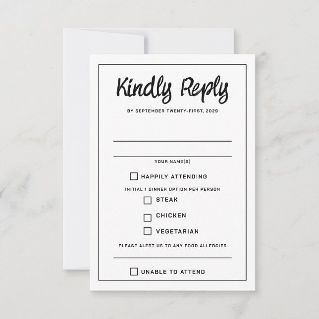 Rainbow Burst Food Choices RSVP Card (Front)