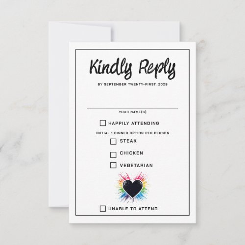 Rainbow Burst Food Choices RSVP Card