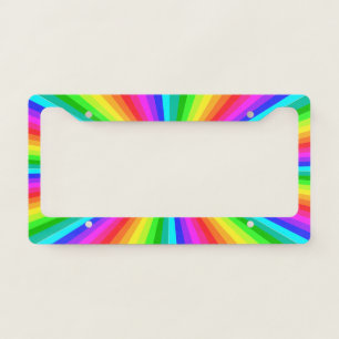 Rainbow Burst License Plate Frame