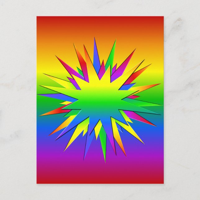 Rainbow Burst postcard, customize Postcard (Front)