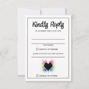 Rainbow Burst RSVP Card