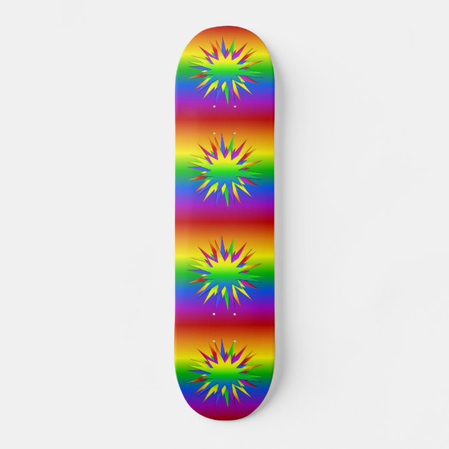 Rainbow Burst skateboard Deck (Front)