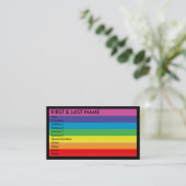 rainbow business card. M. Business Card (Standing Front)