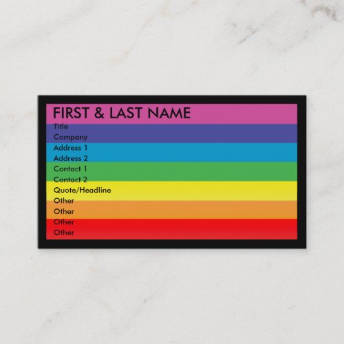 rainbow business card. M.