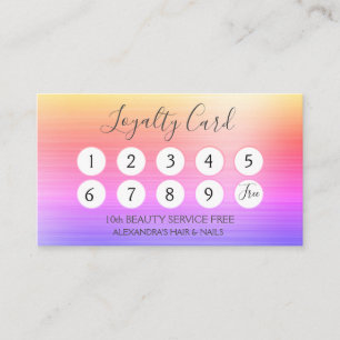 Rainbow Business Foil Loyalty Punch Card