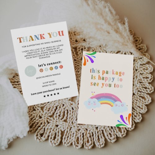 Rainbow Business Thank You Card Printable