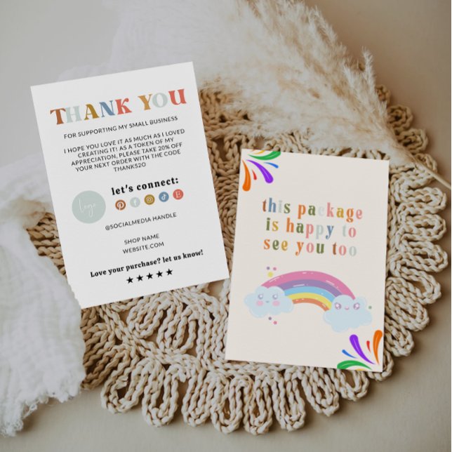 Rainbow Business Thank You Card Printable (Creator Uploaded)