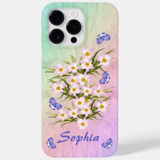 Rainbow Butterflies and Flowers