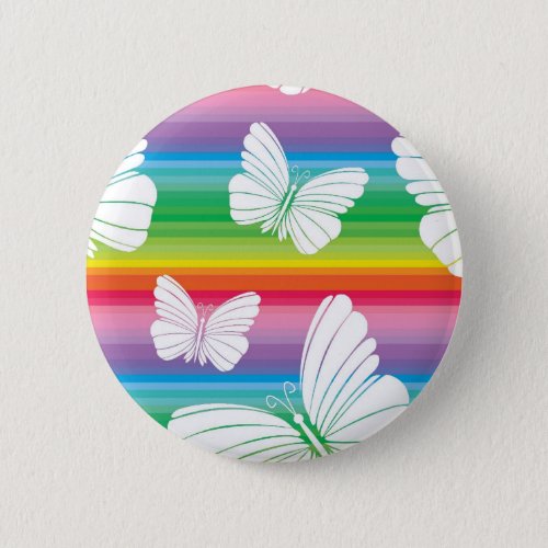 Rainbow butterflies button