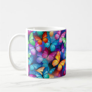 Rainbow butterflies coffee mug