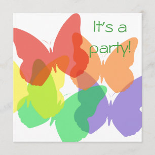 Rainbow Butterflies Invitation