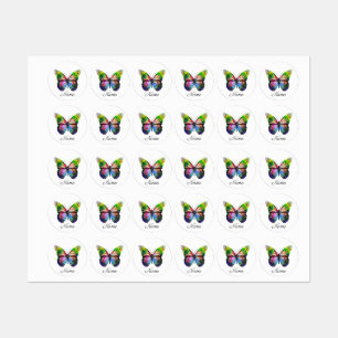 Rainbow Butterflies Kids' Labels