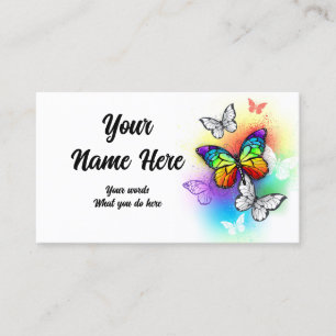 Rainbow Butterflies Morpho and Monarchs Business Card