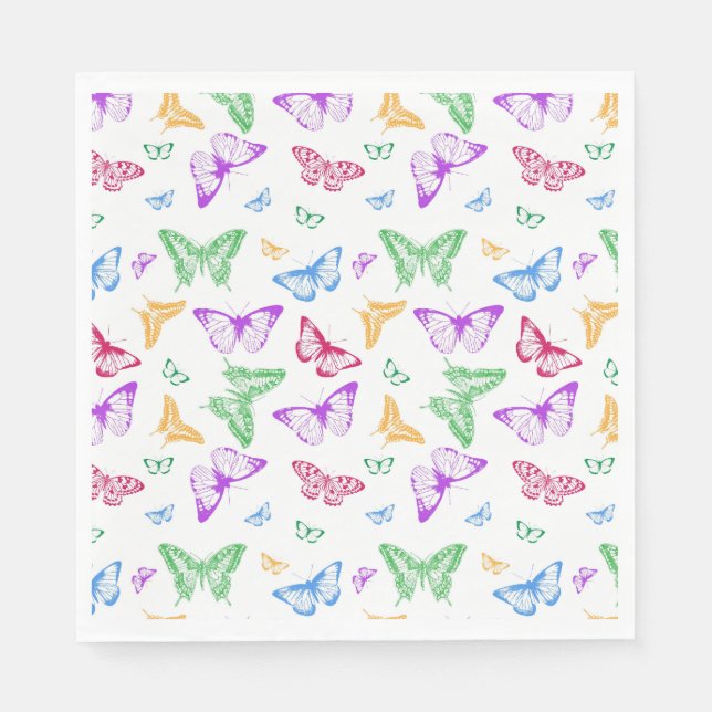 Rainbow Butterflies Napkins (Front)