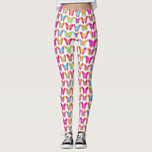 Rainbow butterflies necklace leggings