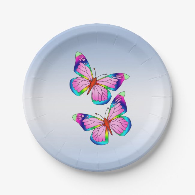 Rainbow Butterflies Paper Plates