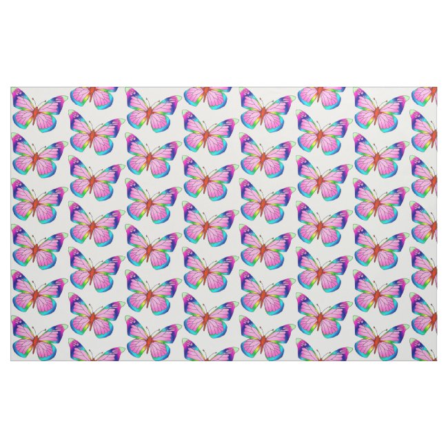 Rainbow Butterflies Pattern Fabric
