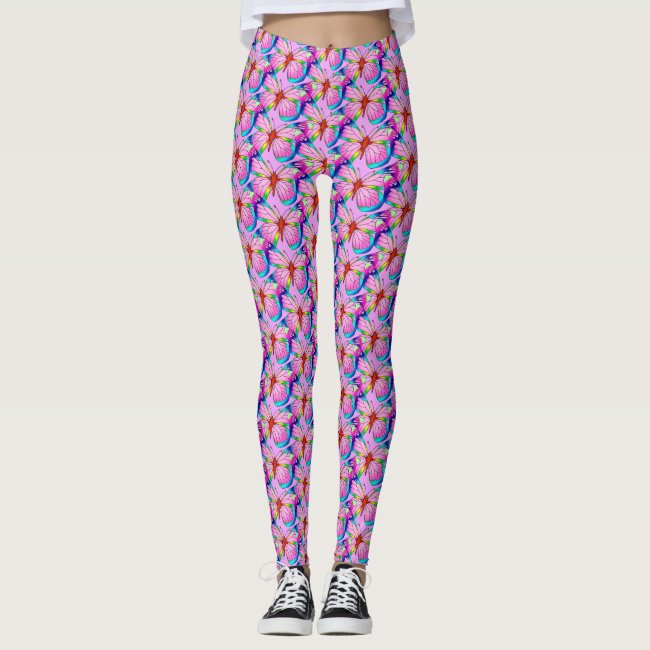 Rainbow Butterflies Pattern Leggings