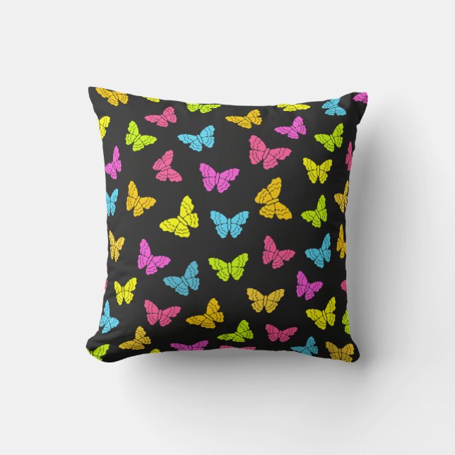 Rainbow butterflies Pillow (Front)
