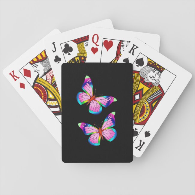 Rainbow Butterflies Playing Cards