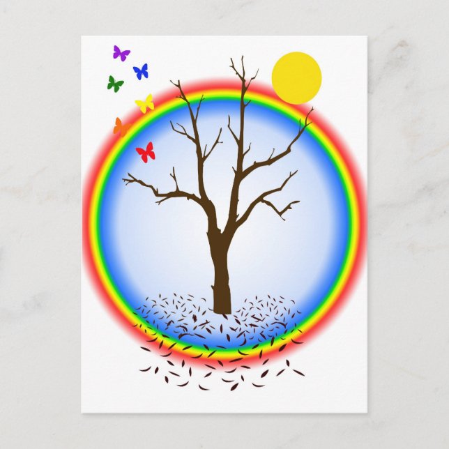 Rainbow Butterflies Postcard (Front)