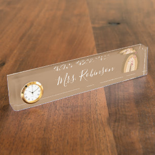 Rainbow Butterflies Script Teachers Daycare Desk N Name Plate