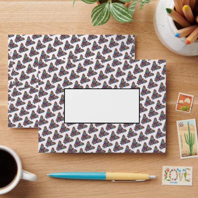 Rainbow Butterfly - A6 Envelope (Desk)