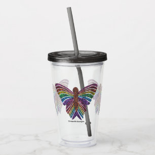 Rainbow Butterfly - Acrylic Cup (16oz)