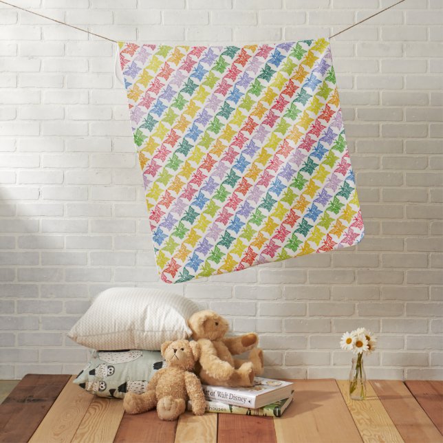 Rainbow Butterfly Baby Blanket (In Situ)
