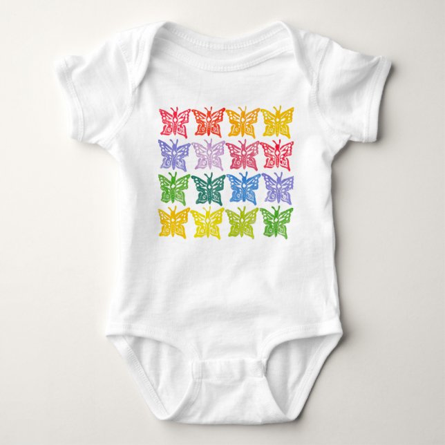 Rainbow Butterfly Baby Bodysuit (Front)