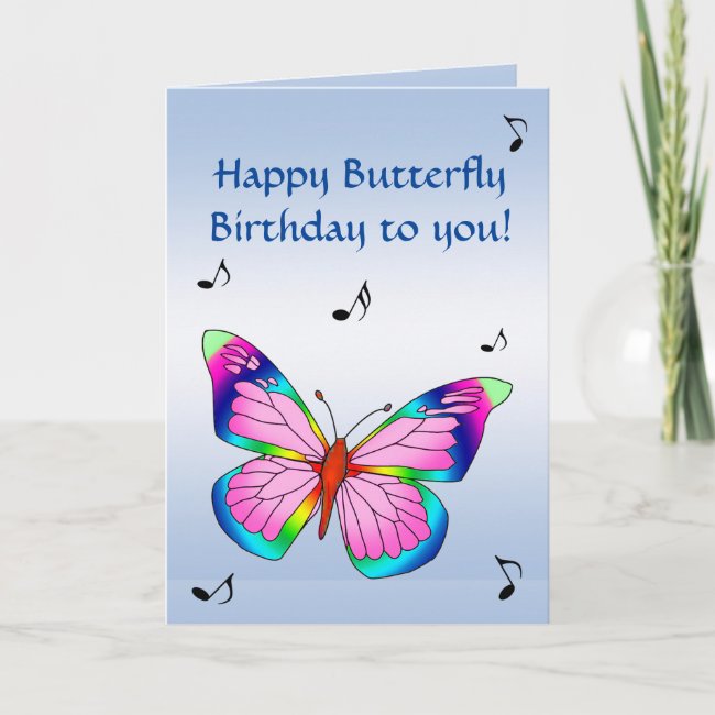 Rainbow Butterfly Birthday Card