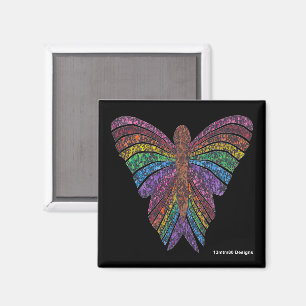 Rainbow Butterfly (black) - Magnet