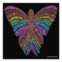 Rainbow Butterfly (black) - Photo Print