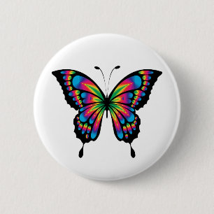 rainbow butterfly button