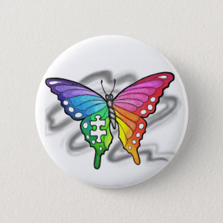 Rainbow Butterfly Button