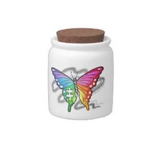 Rainbow Butterfly Candy Jar