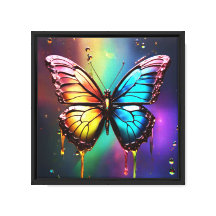 Rainbow Butterfly Canvas Wall Art