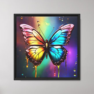 Rainbow Butterfly Canvas Wall Art