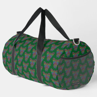 Rainbow Butterfly (dark green) - Duffel Bag
