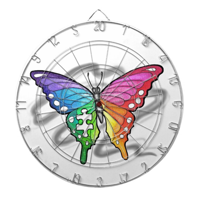 Rainbow Butterfly Dart Board (Front)