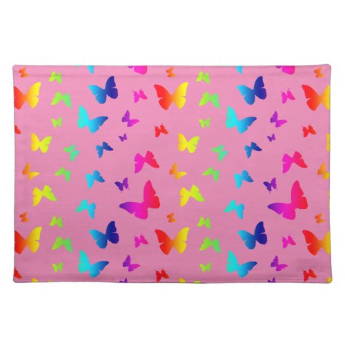 Rainbow Butterfly Delight Cloth Placemat