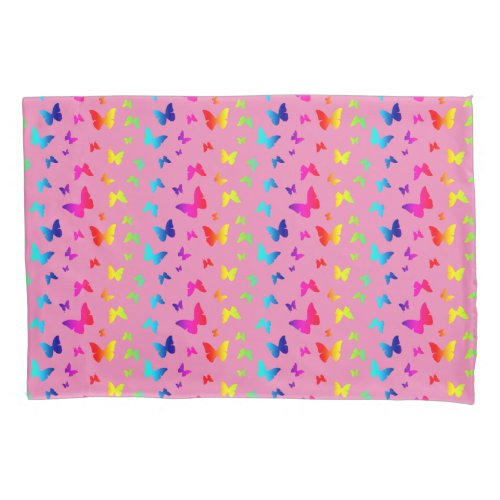 Rainbow Butterfly Delight Pillow Case