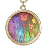 Rainbow Butterfly Dreams Wearable Art Necklace